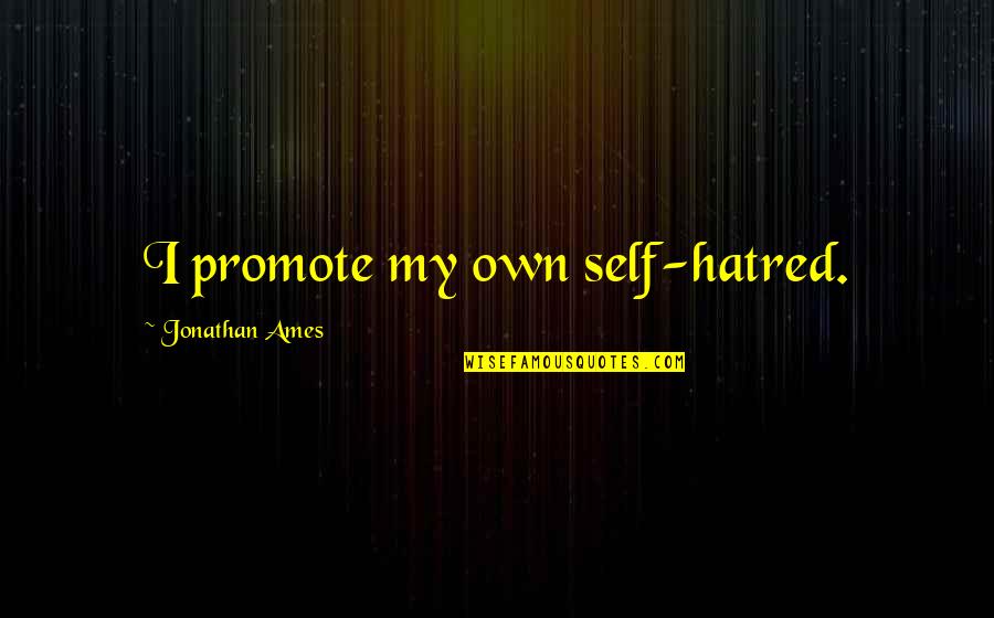 Team As A Family Quotes By Jonathan Ames: I promote my own self-hatred.