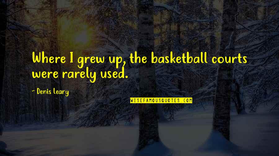 Team Collin Quotes By Denis Leary: Where I grew up, the basketball courts were Team Collin Quotes By Denis Leary: Where I grew up, the basketball courts were