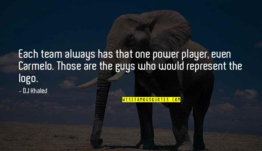 Team Logo Quotes By DJ Khaled: Each team always has that one power player, Team Logo Quotes By DJ Khaled: Each team always has that one power player,