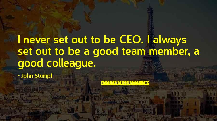 Team Member Quotes By John Stumpf: I never set out to be CEO. I