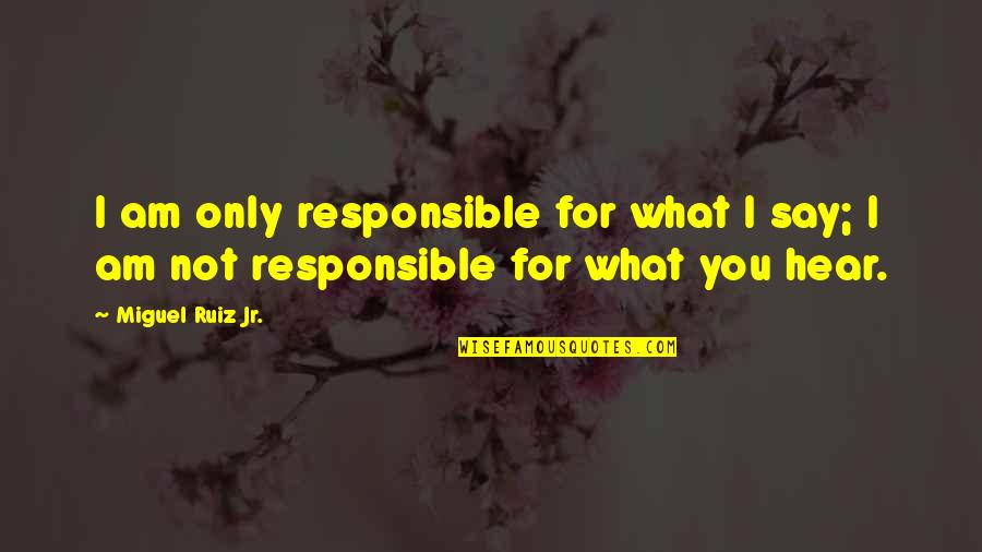 Team Playoff Quotes By Miguel Ruiz Jr.: I am only responsible for what I say;