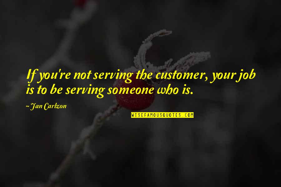 Teammates Sisters Quotes By Jan Carlzon: If you're not serving the customer, your job
