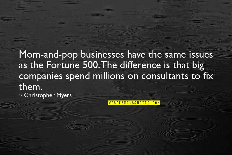 Tear Stained Pillow Quotes By Christopher Myers: Mom-and-pop businesses have the same issues as the