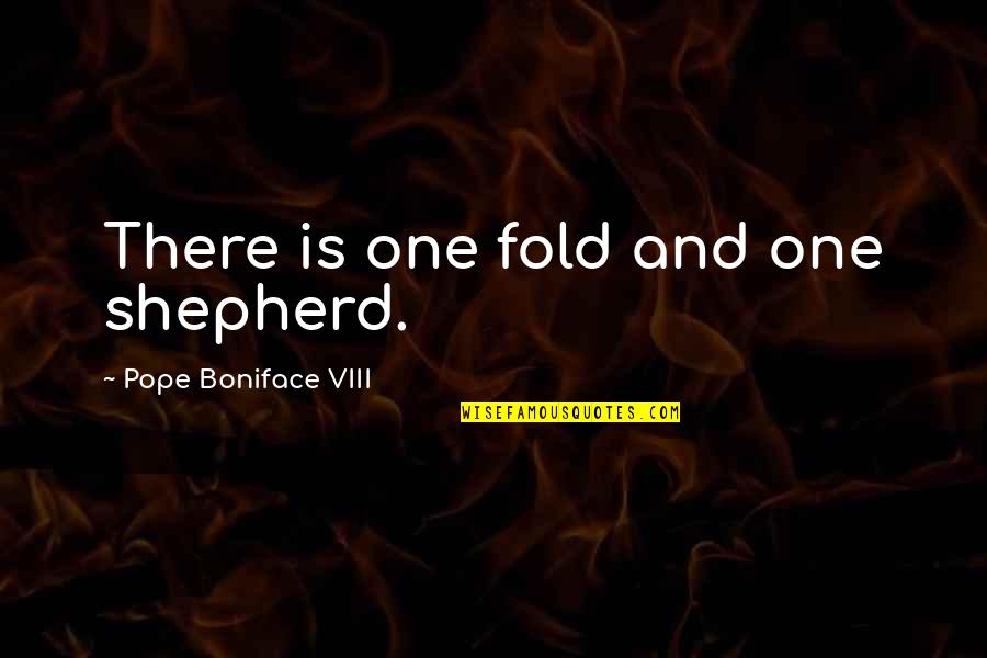 Tearlessly Quotes By Pope Boniface VIII: There is one fold and one shepherd.