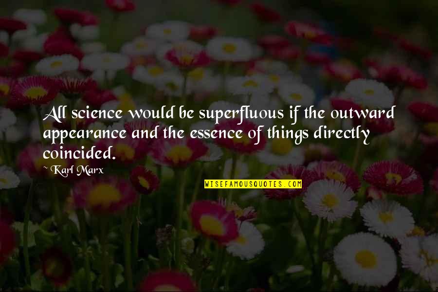 Tearmes Quotes By Karl Marx: All science would be superfluous if the outward