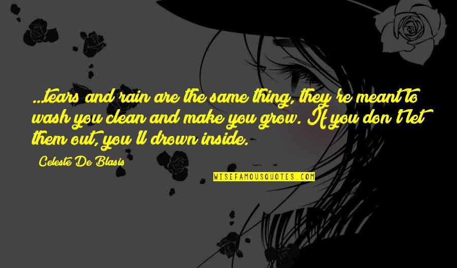 Tears And Rain Quotes By Celeste De Blasis: ...tears and rain are the same thing, they're