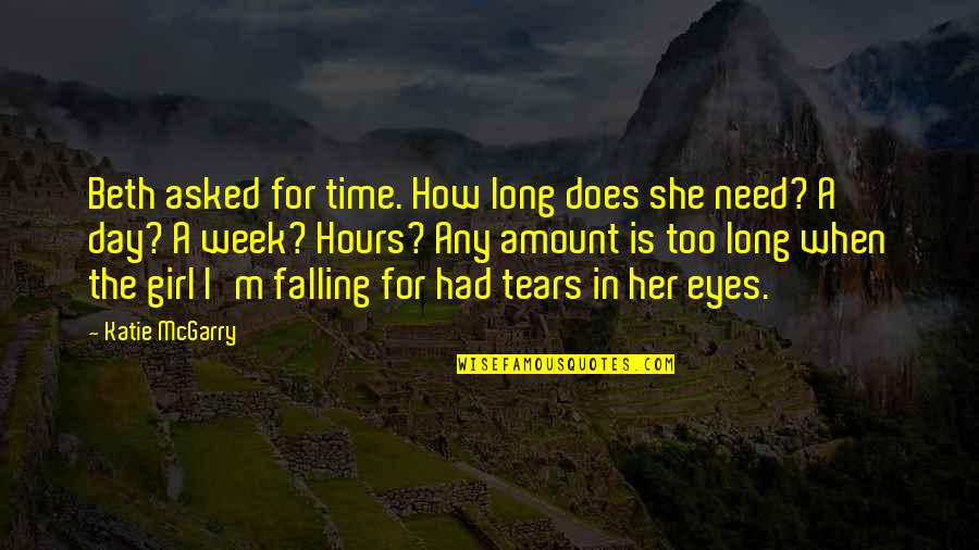 Tears Falling From My Eyes Quotes By Katie McGarry: Beth asked for time. How long does she