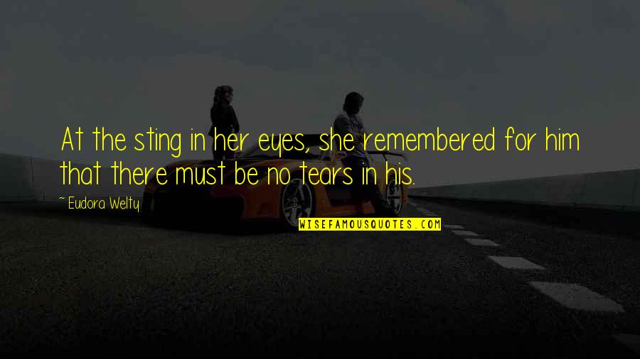 Tears In Eyes Quotes By Eudora Welty: At the sting in her eyes, she remembered