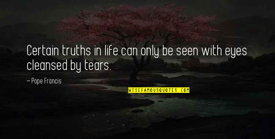 Tears In Eyes Quotes By Pope Francis: Certain truths in life can only be seen