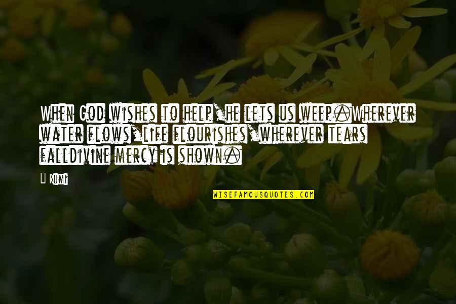 Tears Life Quotes By Rumi: When God wishes to help,he lets us weep.Wherever