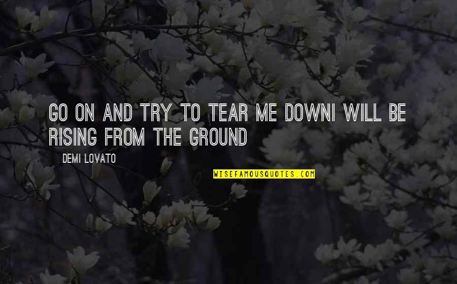 Tears On Quotes By Demi Lovato: Go on and try to tear me downI