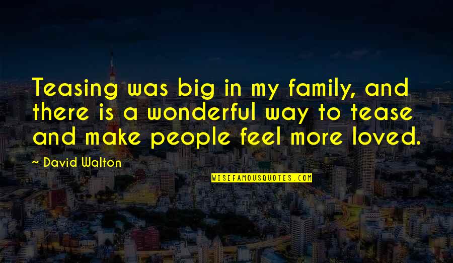 Tease Quotes By David Walton: Teasing was big in my family, and there