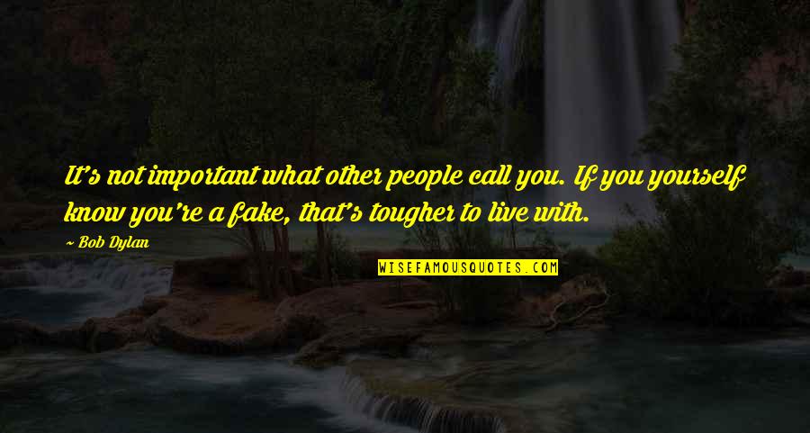 Teatime's Quotes By Bob Dylan: It's not important what other people call you.