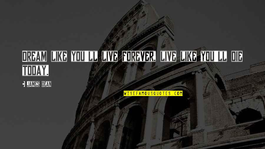 Teavast Quotes By James Dean: Dream like you'll live forever, live like you'll