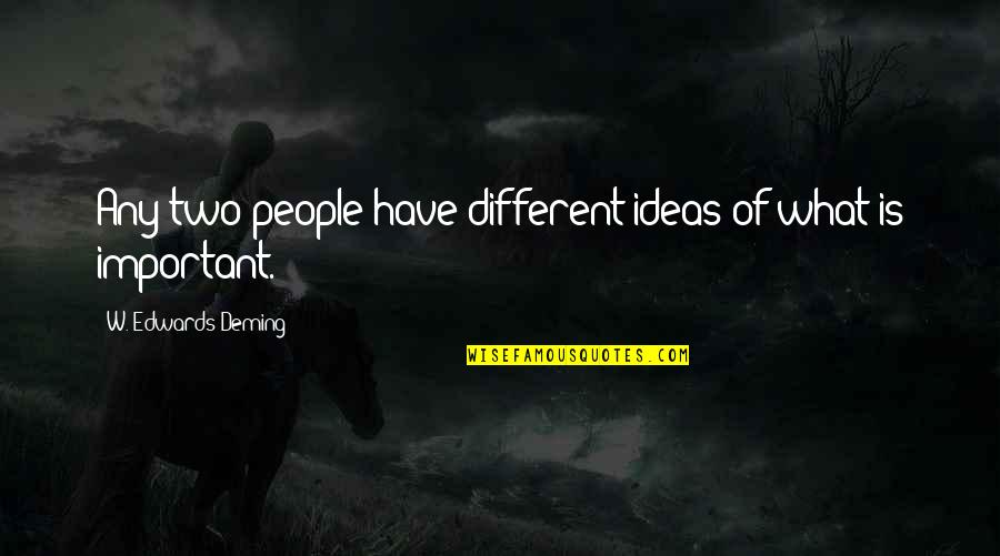 Tebaldi's Quotes By W. Edwards Deming: Any two people have different ideas of what