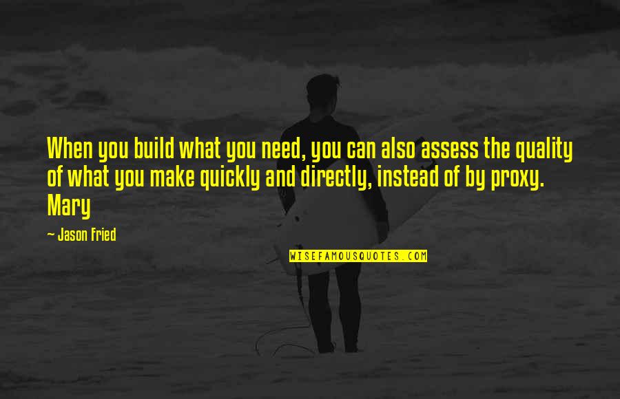 Tebedo Gary Quotes By Jason Fried: When you build what you need, you can Tebedo Gary Quotes By Jason Fried: When you build what you need, you can