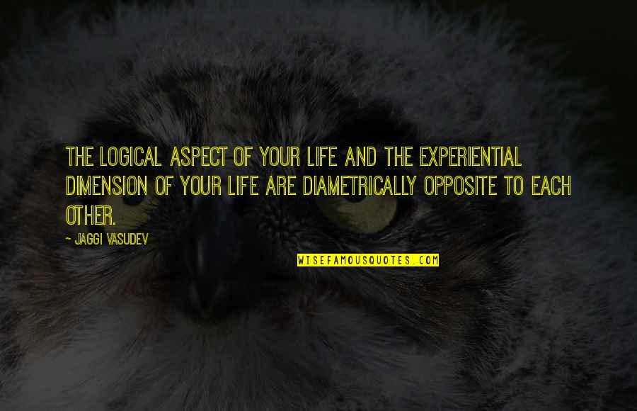 Tecemt Quotes By Jaggi Vasudev: The logical aspect of your life and the