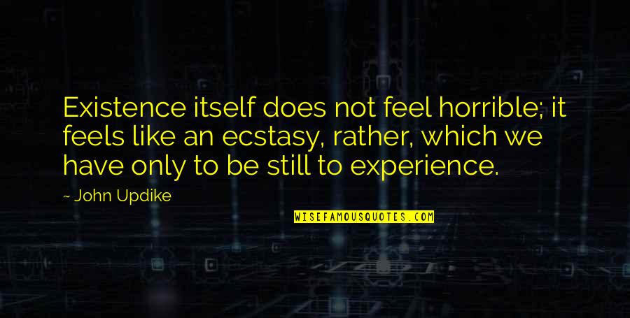Tech N9ne Fragile Quotes By John Updike: Existence itself does not feel horrible; it feels