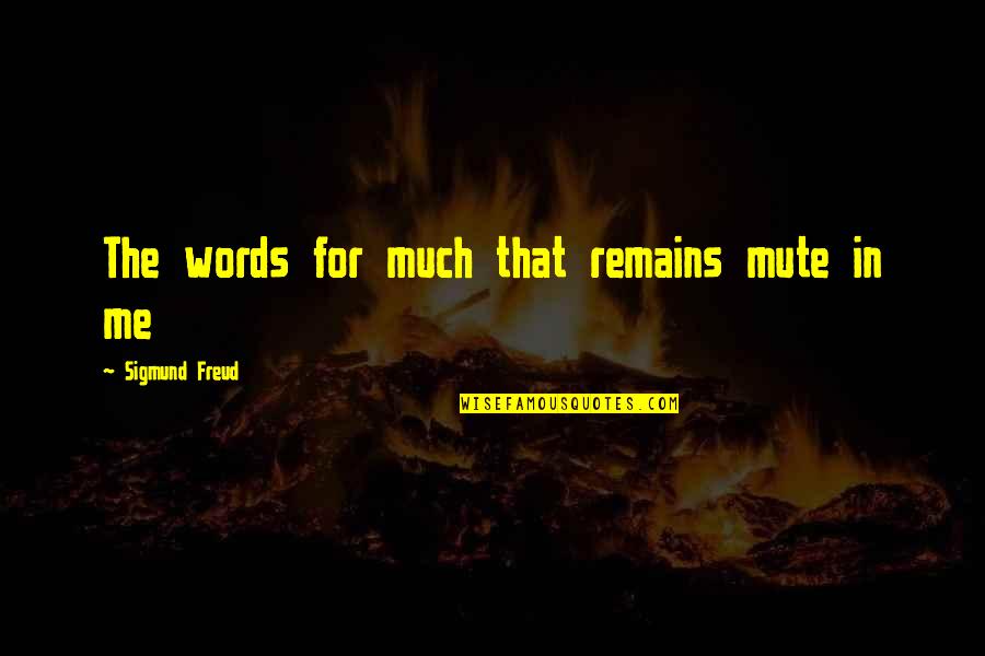 Technology Advancement Quotes By Sigmund Freud: The words for much that remains mute in