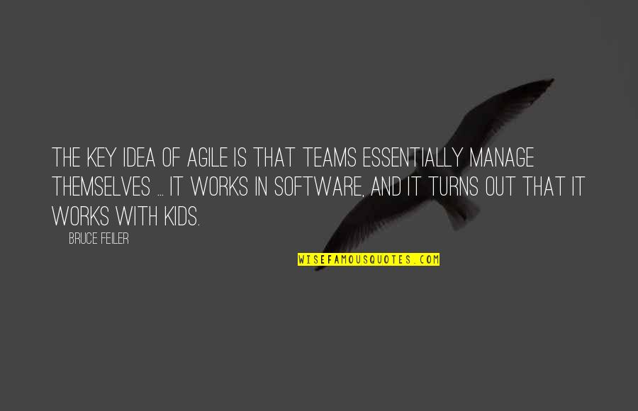 Technology And Kids Quotes By Bruce Feiler: The key idea of agile is that teams Technology And Kids Quotes By Bruce Feiler: The key idea of agile is that teams