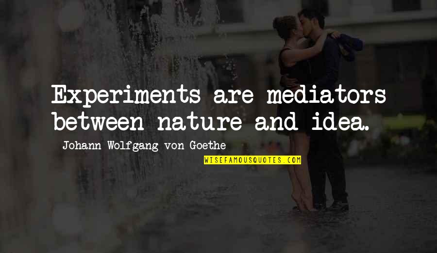 Technology And Nature Quotes By Johann Wolfgang Von Goethe: Experiments are mediators between nature and idea. Technology And Nature Quotes By Johann Wolfgang Von Goethe: Experiments are mediators between nature and idea.