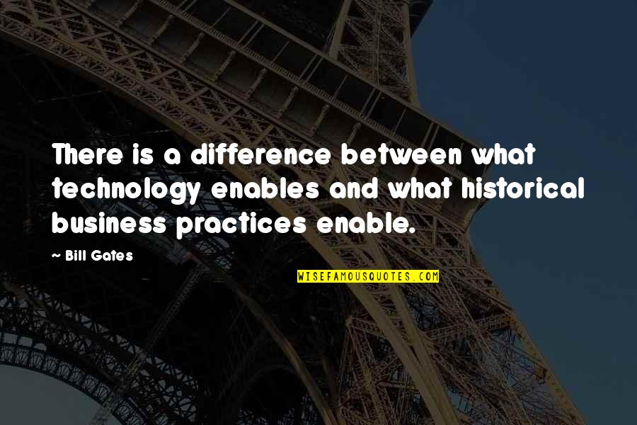 Technology Business Quotes By Bill Gates: There is a difference between what technology enables Technology Business Quotes By Bill Gates: There is a difference between what technology enables