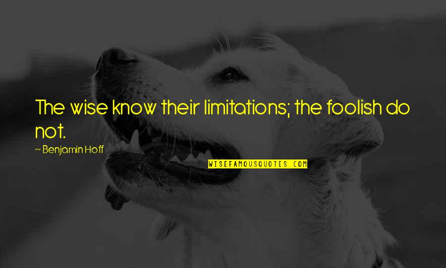 Technology Experts Quotes By Benjamin Hoff: The wise know their limitations; the foolish do Technology Experts Quotes By Benjamin Hoff: The wise know their limitations; the foolish do