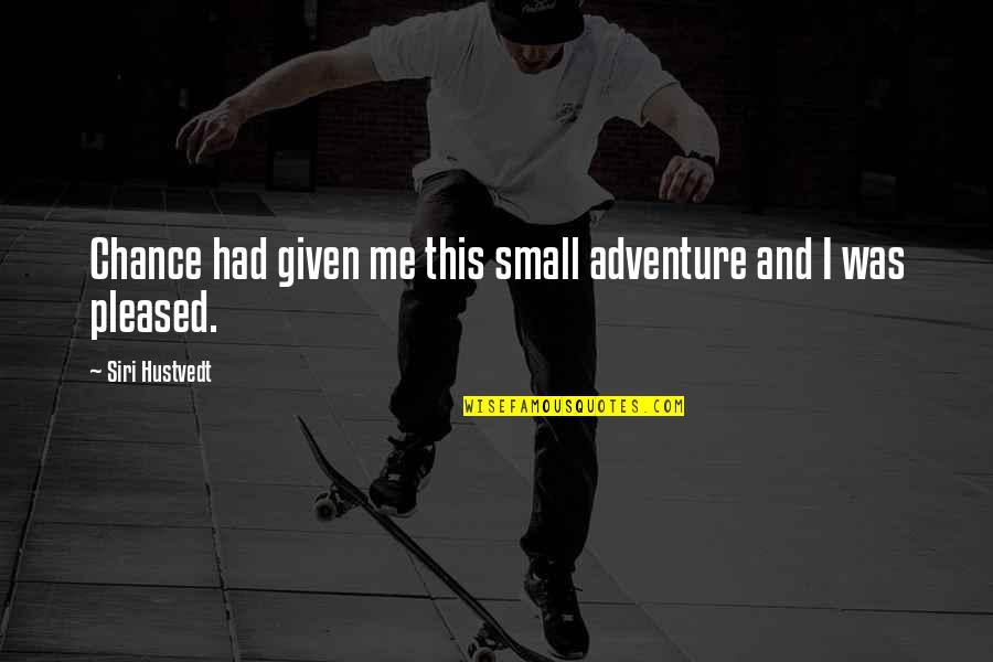 Technology In Brave New World Quotes By Siri Hustvedt: Chance had given me this small adventure and Technology In Brave New World Quotes By Siri Hustvedt: Chance had given me this small adventure and