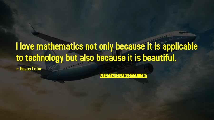 Technology Love Quotes By Rozsa Peter: I love mathematics not only because it is