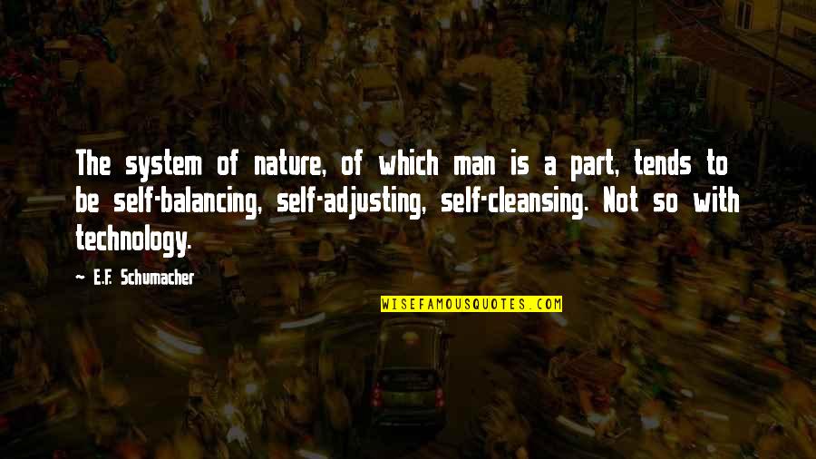 Technology With Quotes By E.F. Schumacher: The system of nature, of which man is