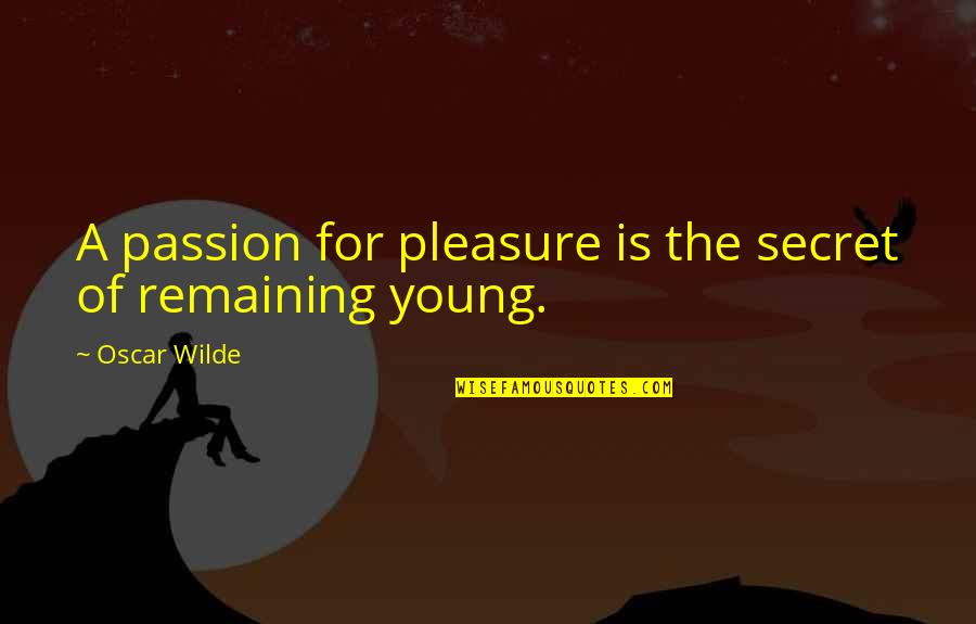 Teckenr Knare Quotes By Oscar Wilde: A passion for pleasure is the secret of