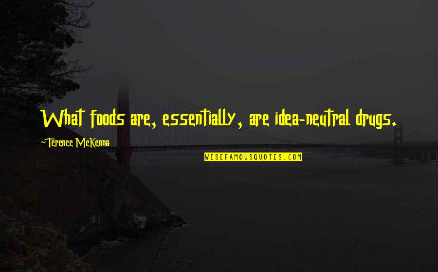 Teckentrup Quotes By Terence McKenna: What foods are, essentially, are idea-neutral drugs.