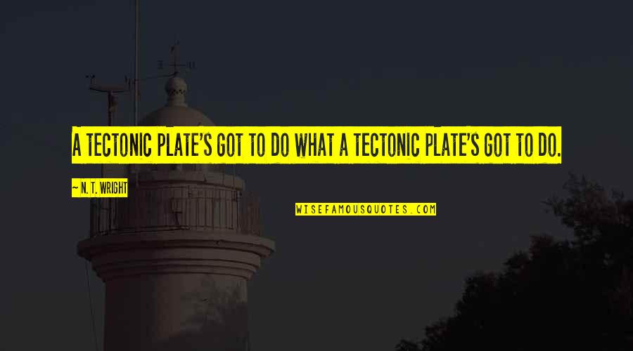 Tectonic Quotes By N. T. Wright: A tectonic plate's got to do what a