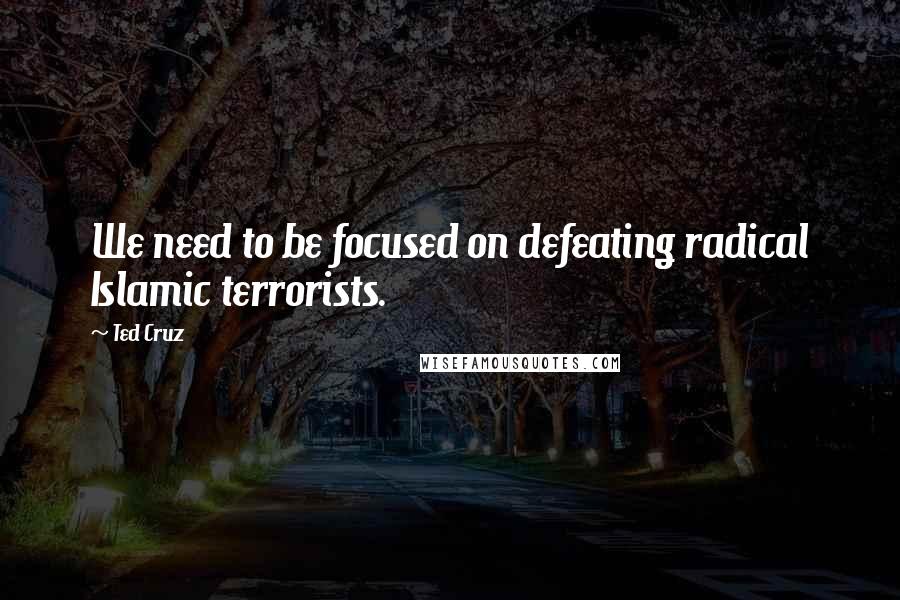 Ted Cruz quotes: We need to be focused on defeating radical Islamic terrorists.