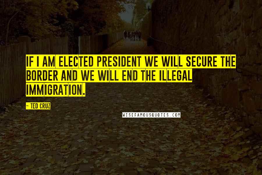Ted Cruz quotes: If I am elected president we will secure the border and we will end the illegal immigration.