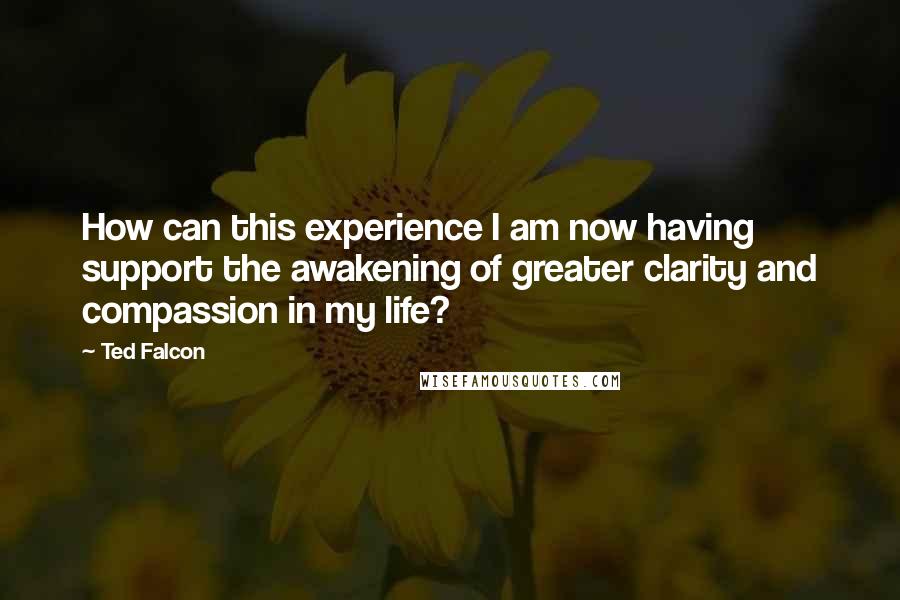 Ted Falcon quotes: How can this experience I am now having support the awakening of greater clarity and compassion in my life?