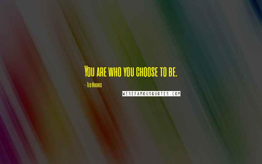 Ted Hughes quotes: You are who you choose to be.