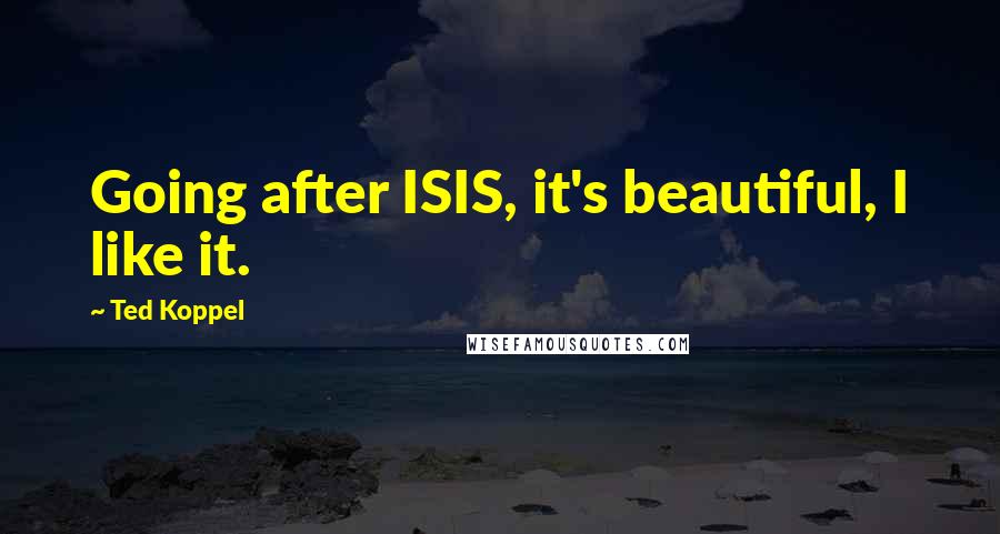 Ted Koppel quotes: Going after ISIS, it's beautiful, I like it.