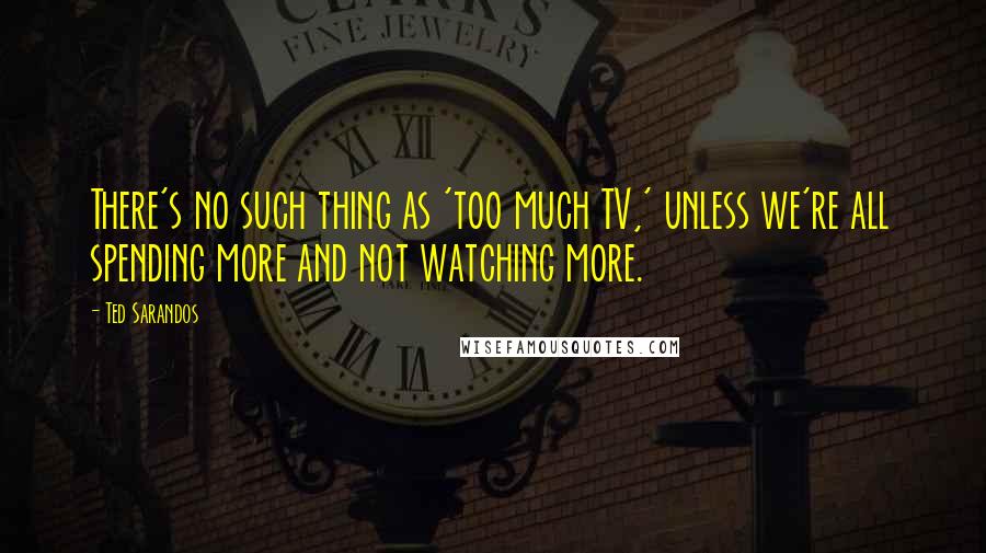 Ted Sarandos quotes: There's no such thing as 'too much TV,' unless we're all spending more and not watching more.