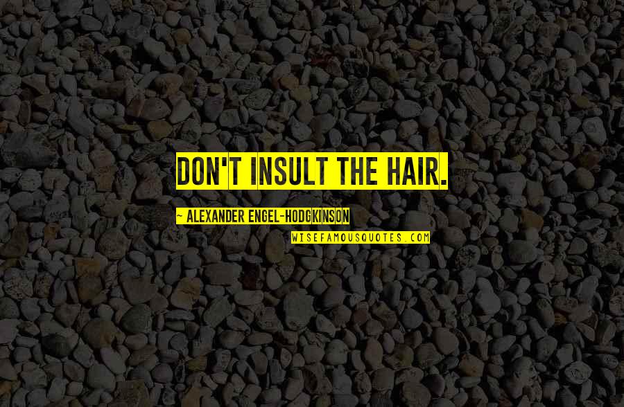 Ted Striker Airplane Quotes By Alexander Engel-Hodgkinson: Don't insult the hair.