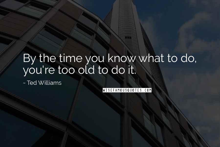 Ted Williams quotes: By the time you know what to do, you're too old to do it.