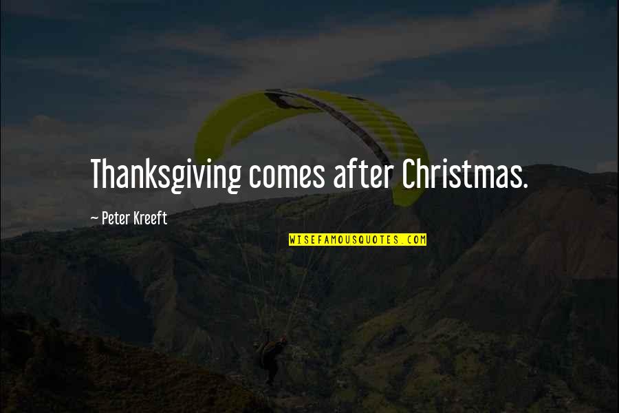 Teddy Roosevelt Corporations Quotes By Peter Kreeft: Thanksgiving comes after Christmas.