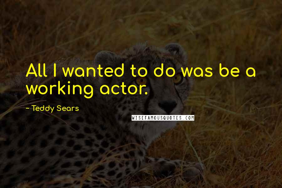 Teddy Sears quotes: All I wanted to do was be a working actor.