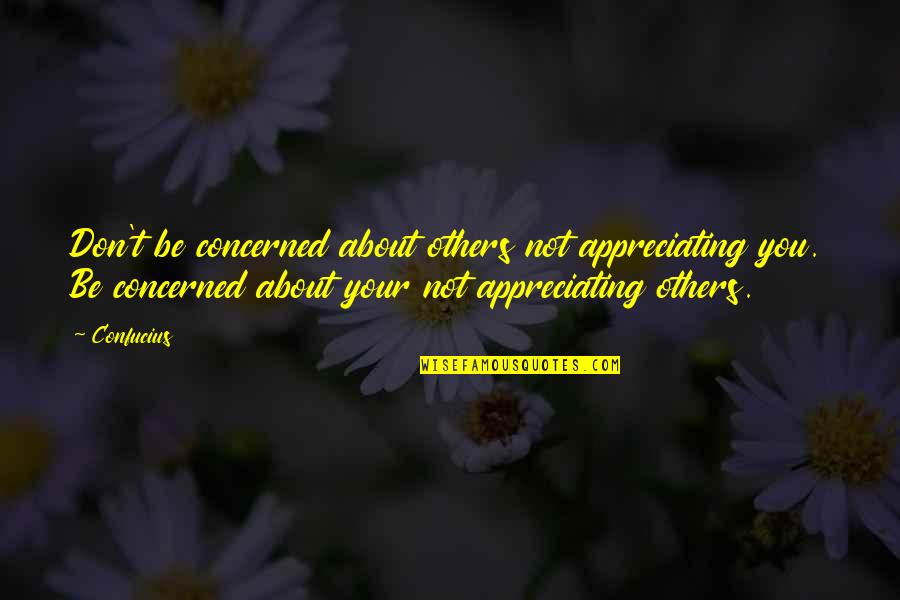Teden Otroka Quotes By Confucius: Don't be concerned about others not appreciating you. Teden Otroka Quotes By Confucius: Don't be concerned about others not appreciating you.