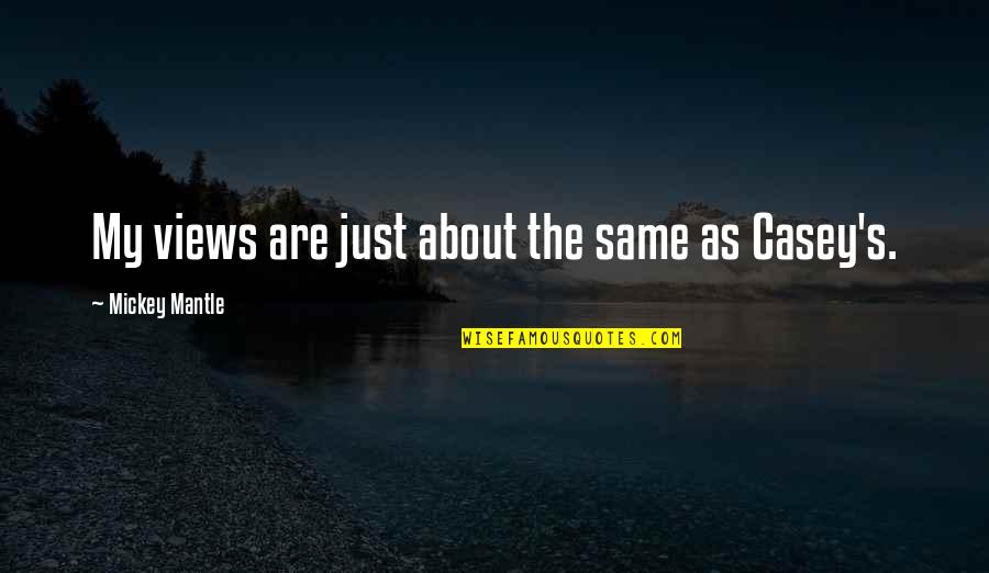 Teele Square Quotes By Mickey Mantle: My views are just about the same as