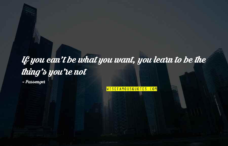 Teen Series Quotes By Passenger: If you can't be what you want, you