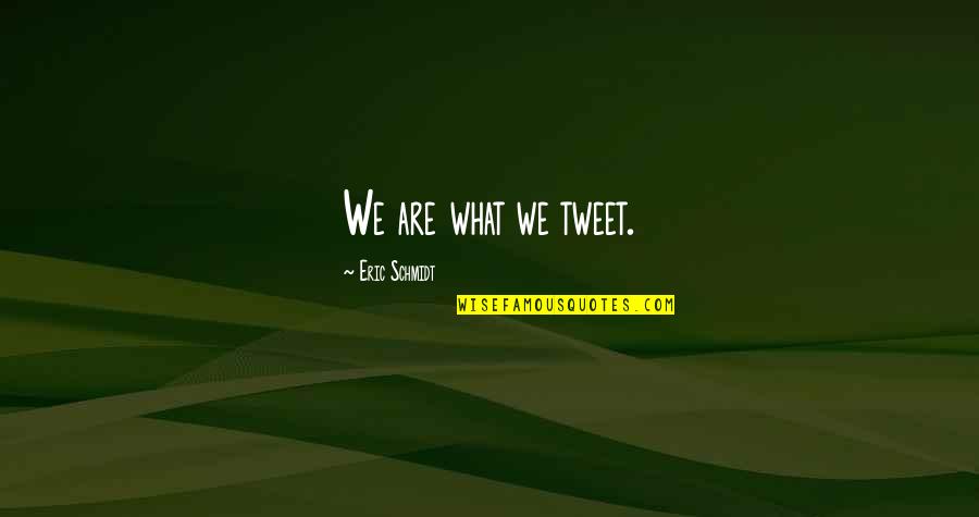 Teenage Life Funny Quotes By Eric Schmidt: We are what we tweet.