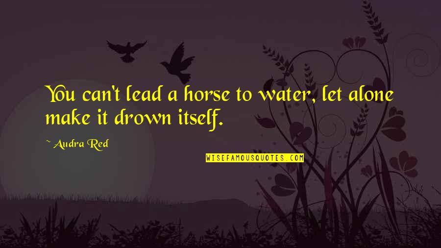 Teenage Runaway Quotes By Audra Red: You can't lead a horse to water, let