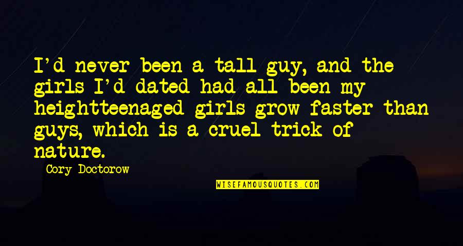 Teenaged Quotes By Cory Doctorow: I'd never been a tall guy, and the