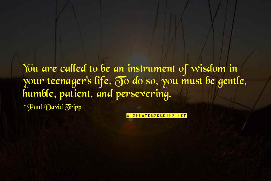 Teenager Life Quotes By Paul David Tripp: You are called to be an instrument of